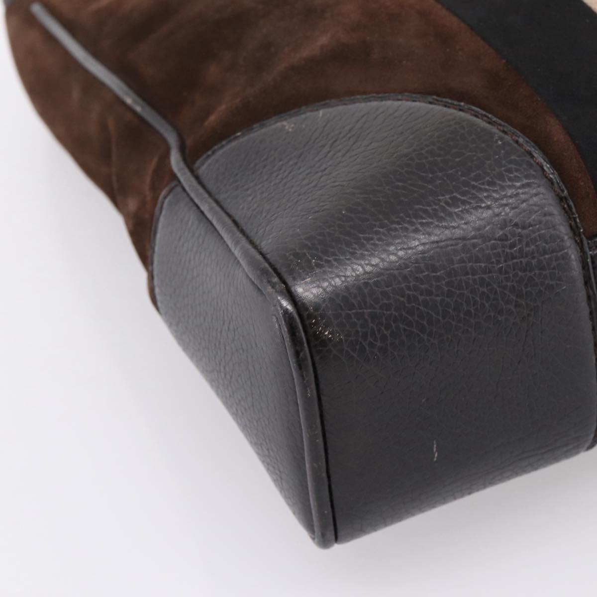 LOUIS VUITTON Kabainsbruck Hand Bag Suede Brown Silver M95245 LV Auth 202462A