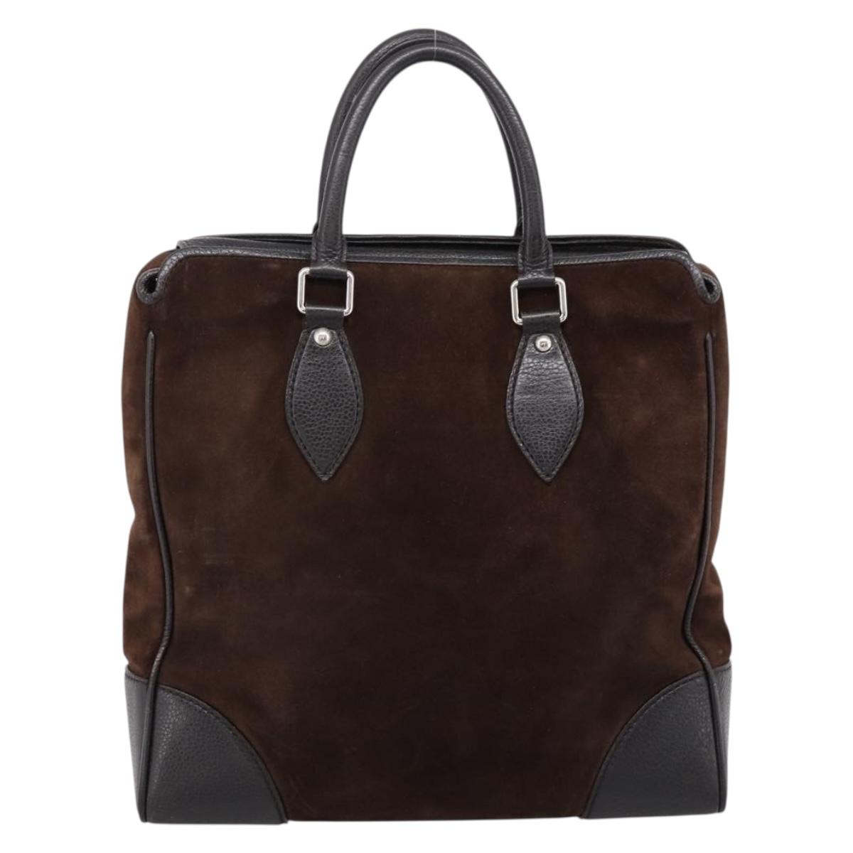 LOUIS VUITTON Kabainsbruck Hand Bag Suede Brown Silver M95245 LV Auth 202462A