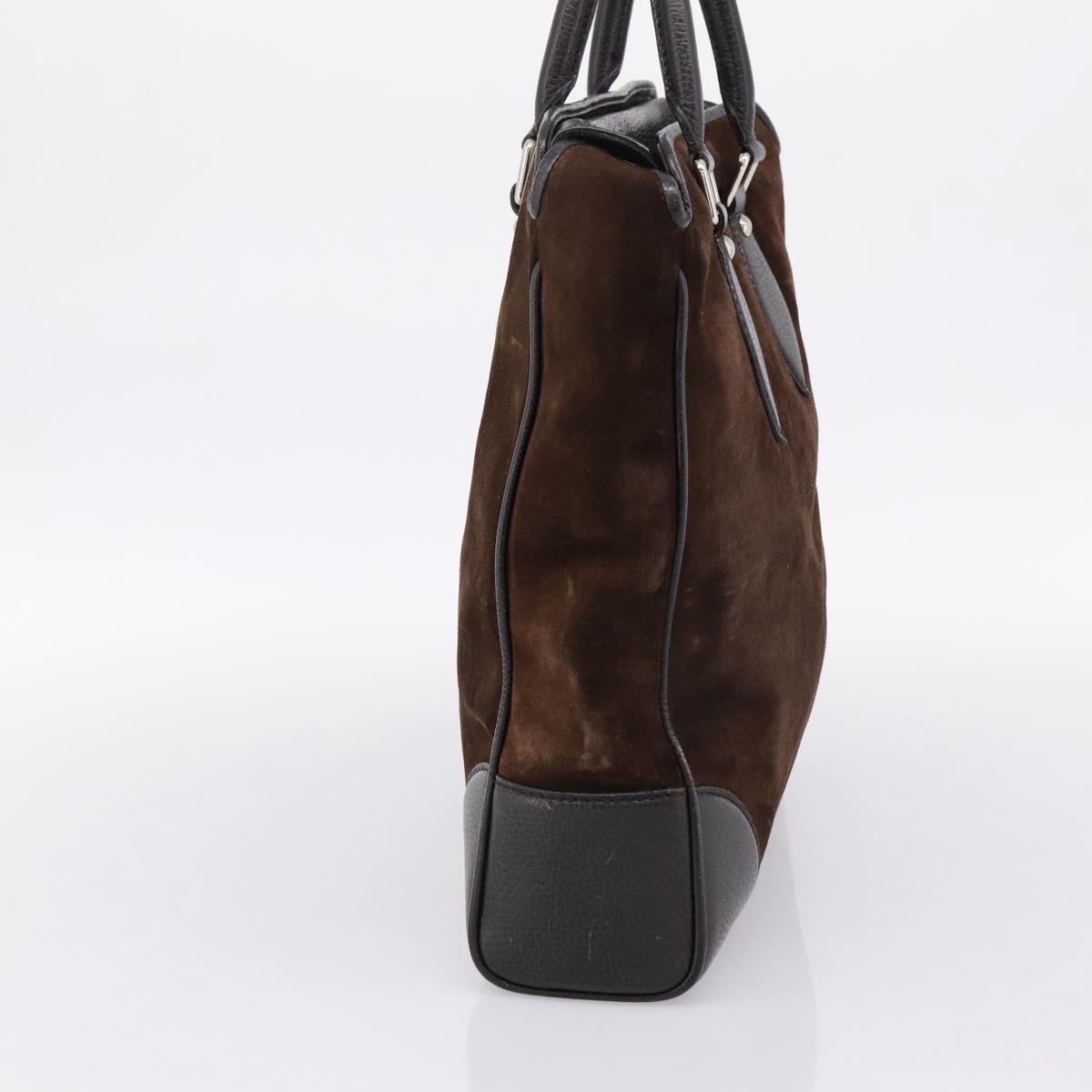 LOUIS VUITTON Kabainsbruck Hand Bag Suede Brown Silver M95245 LV Auth 202462A