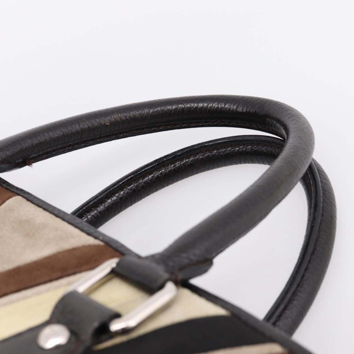 LOUIS VUITTON Kabainsbruck Hand Bag Suede Brown Silver M95245 LV Auth 202462A