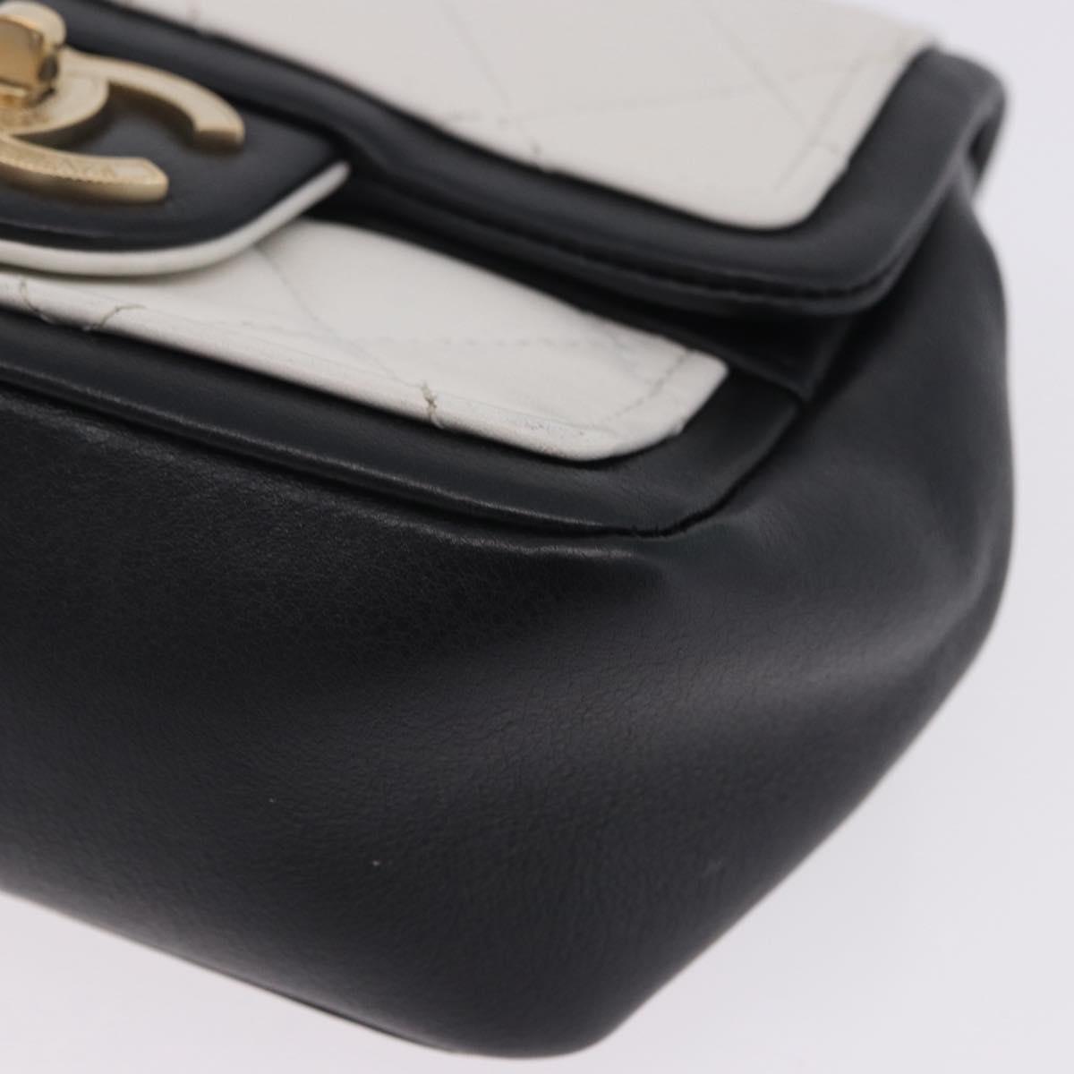CHANEL Matelasse Chain Shoulder Bag Lamb Skin Black Gold CC Auth 202464SAM
