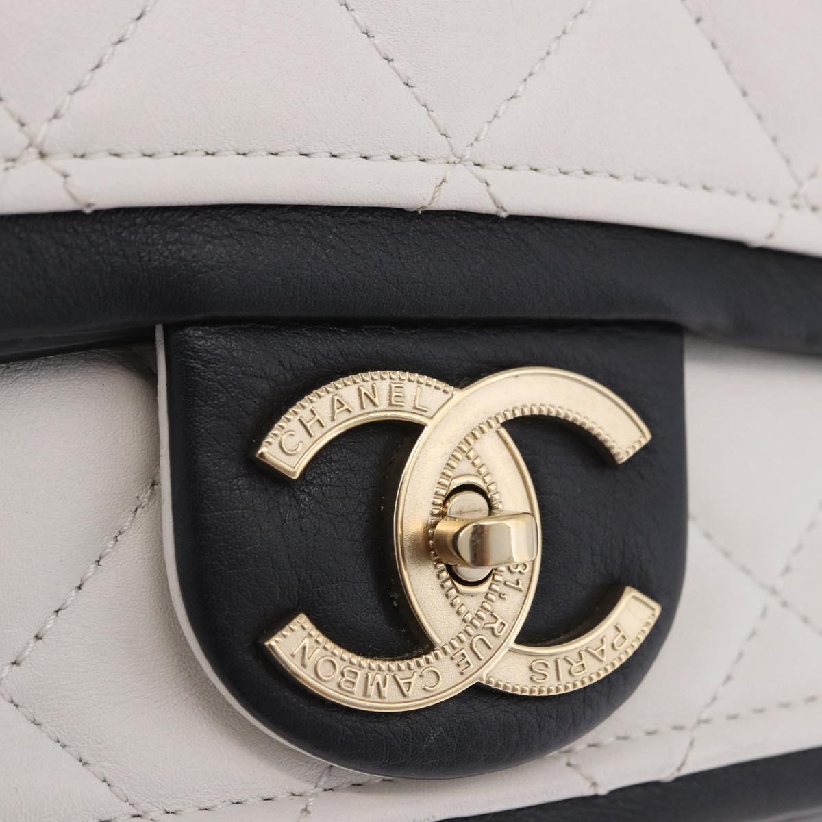 CHANEL Matelasse Chain Shoulder Bag Lamb Skin Black Gold CC Auth 202464SAM