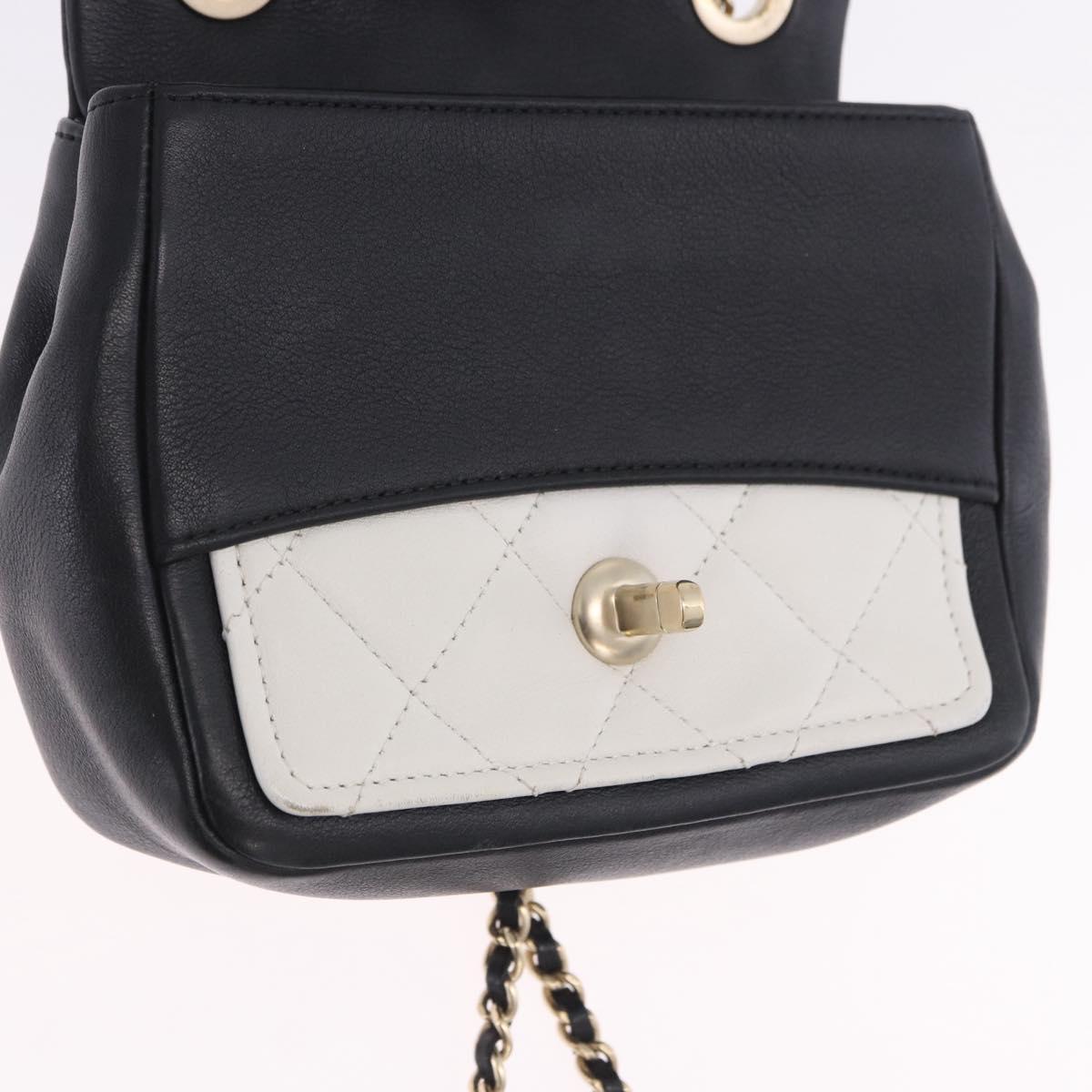 CHANEL Matelasse Chain Shoulder Bag Lamb Skin Black Gold CC Auth 202464SAM