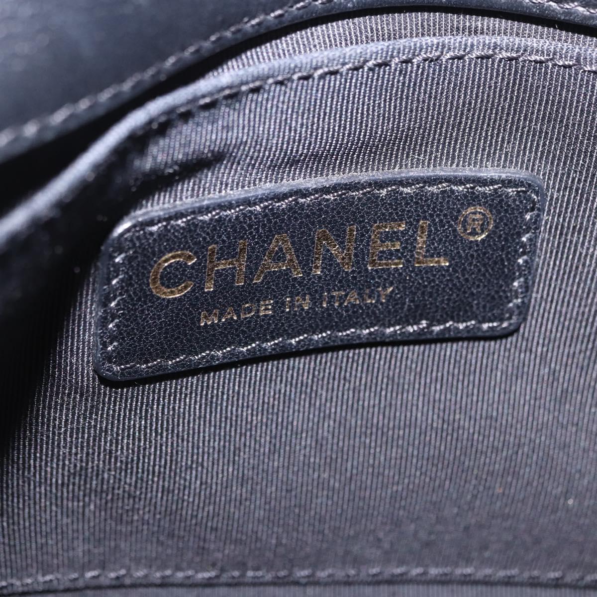 CHANEL Matelasse Chain Shoulder Bag Lamb Skin Black Gold CC Auth 202464SAM
