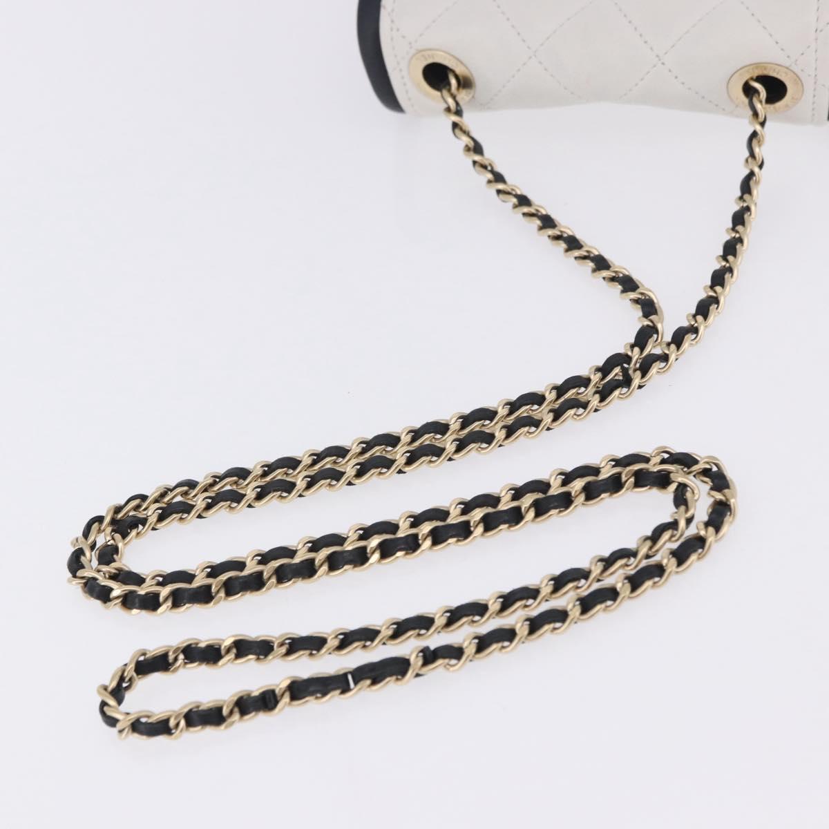CHANEL Matelasse Chain Shoulder Bag Lamb Skin Black Gold CC Auth 202464SAM