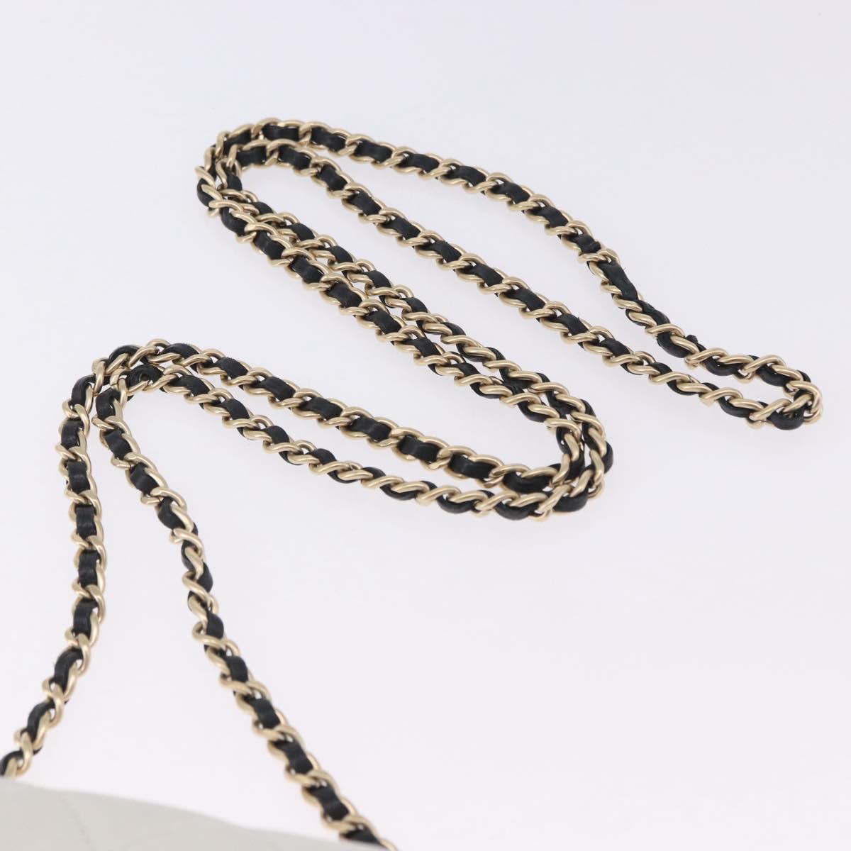 CHANEL Matelasse Chain Shoulder Bag Lamb Skin Black Gold CC Auth 202464SAM