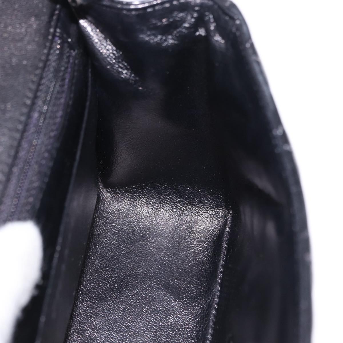CHANEL Chain Mini Matelasse 16 Bag Patent leather Black Silver CC Auth 202465