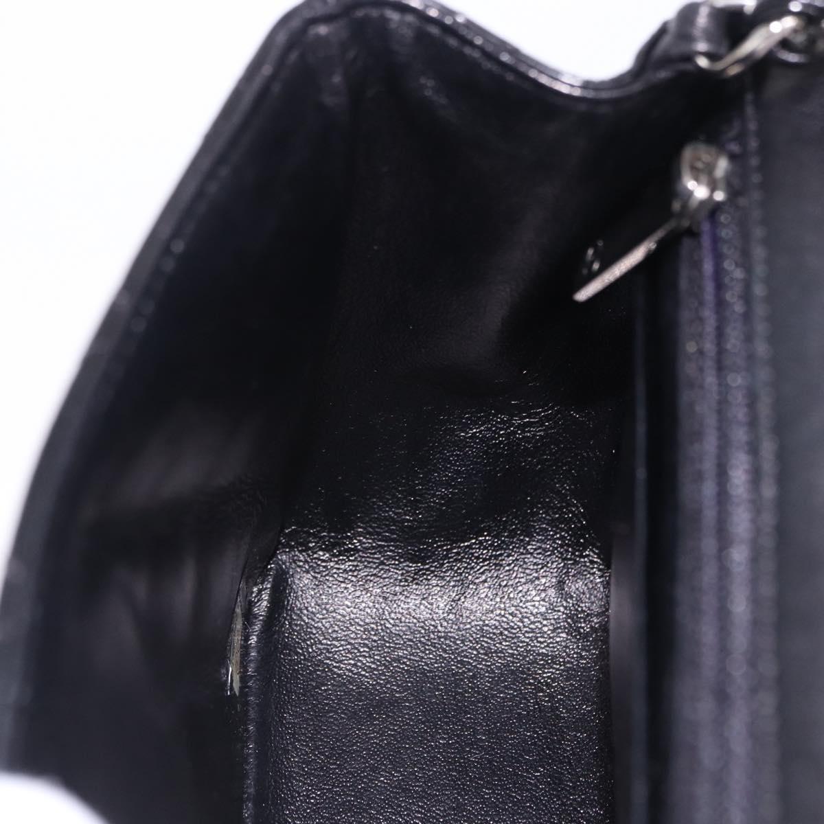 CHANEL Chain Mini Matelasse 16 Bag Patent leather Black Silver CC Auth 202465