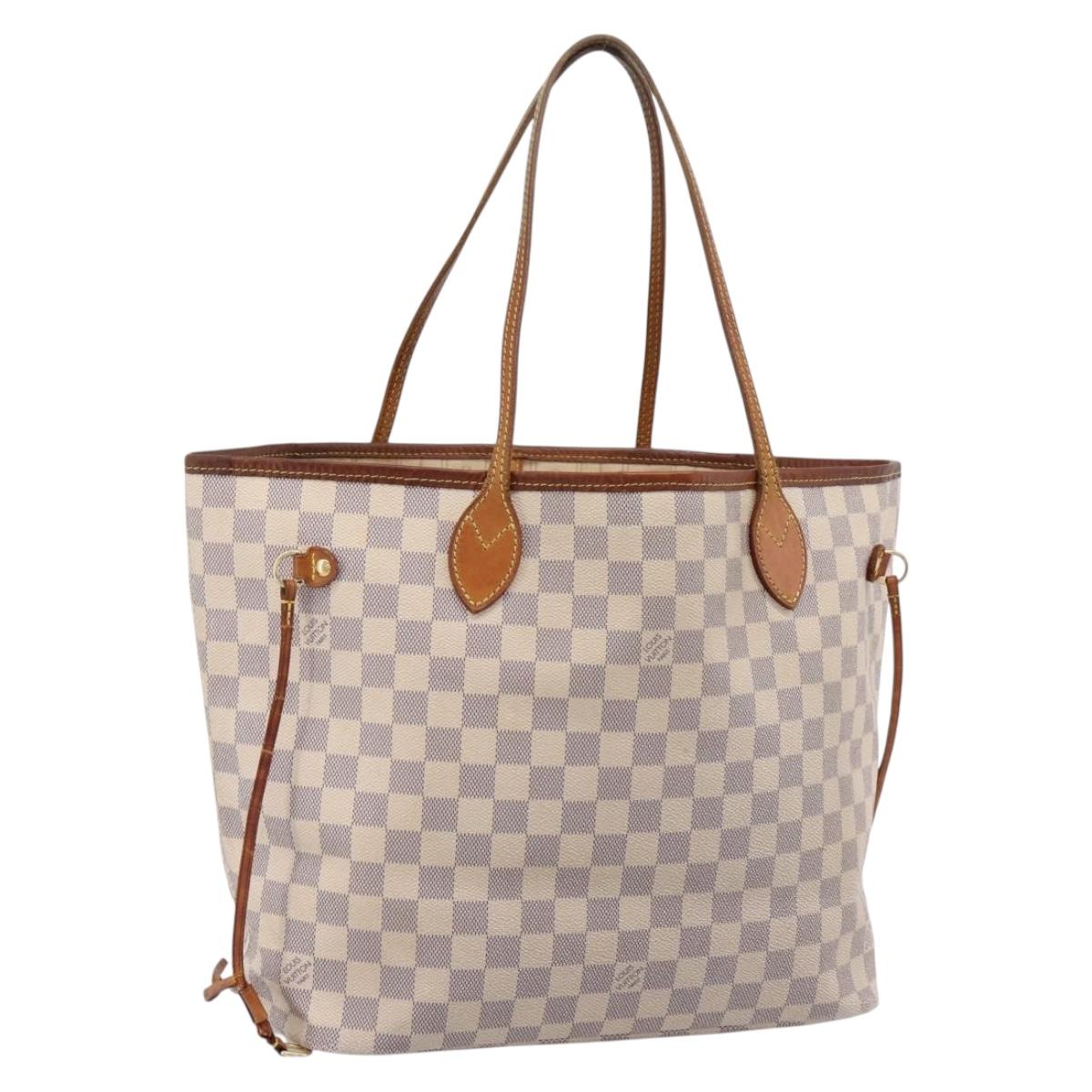 LOUIS VUITTON Damier Azur Neverfull MM Tote Bag N41605 LV Auth 202468
