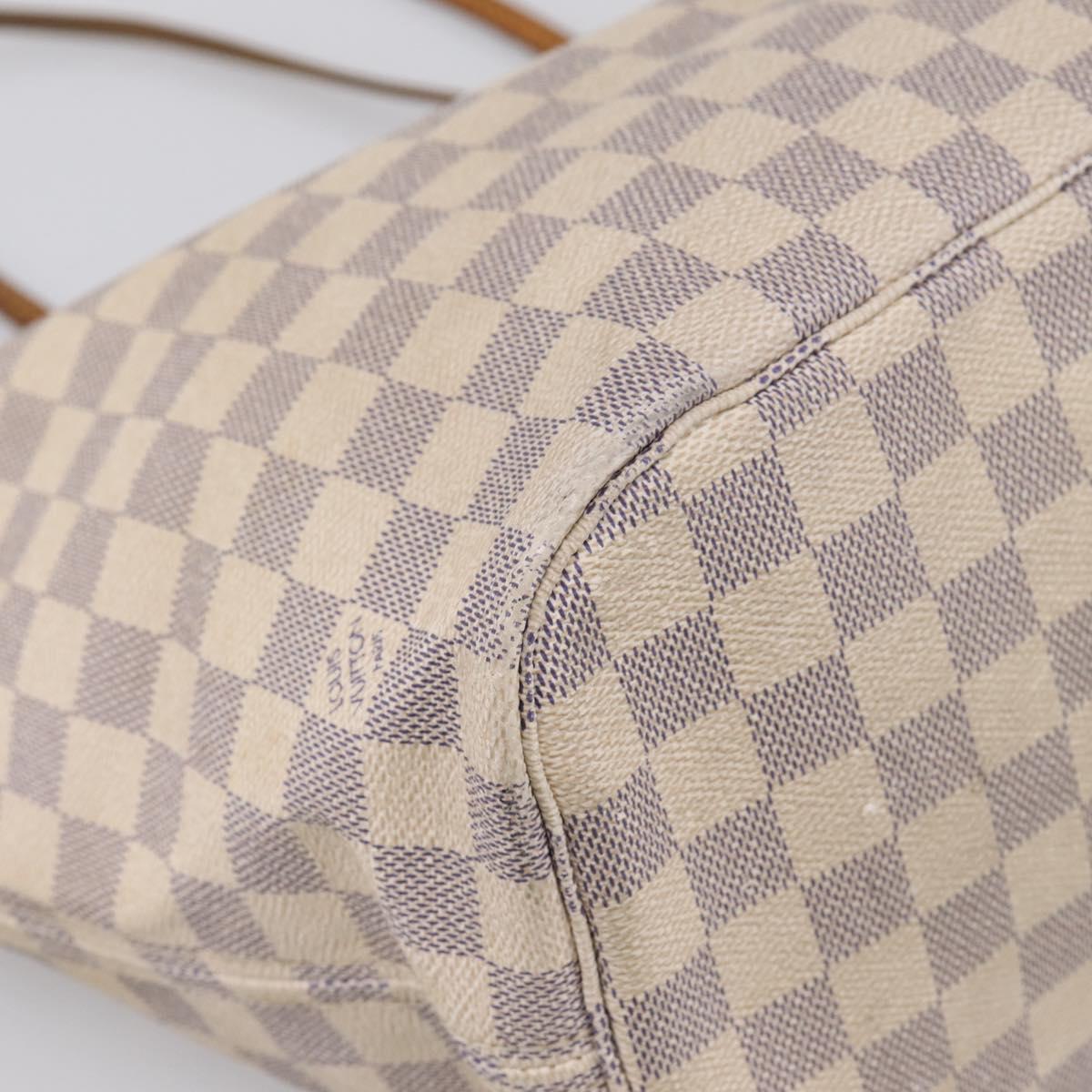 LOUIS VUITTON Damier Azur Neverfull MM Tote Bag N41605 LV Auth 202468