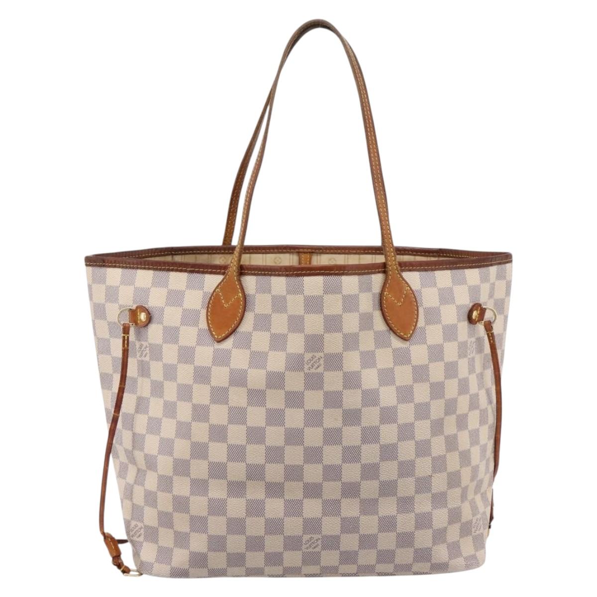LOUIS VUITTON Damier Azur Neverfull MM Tote Bag N41605 LV Auth 202468