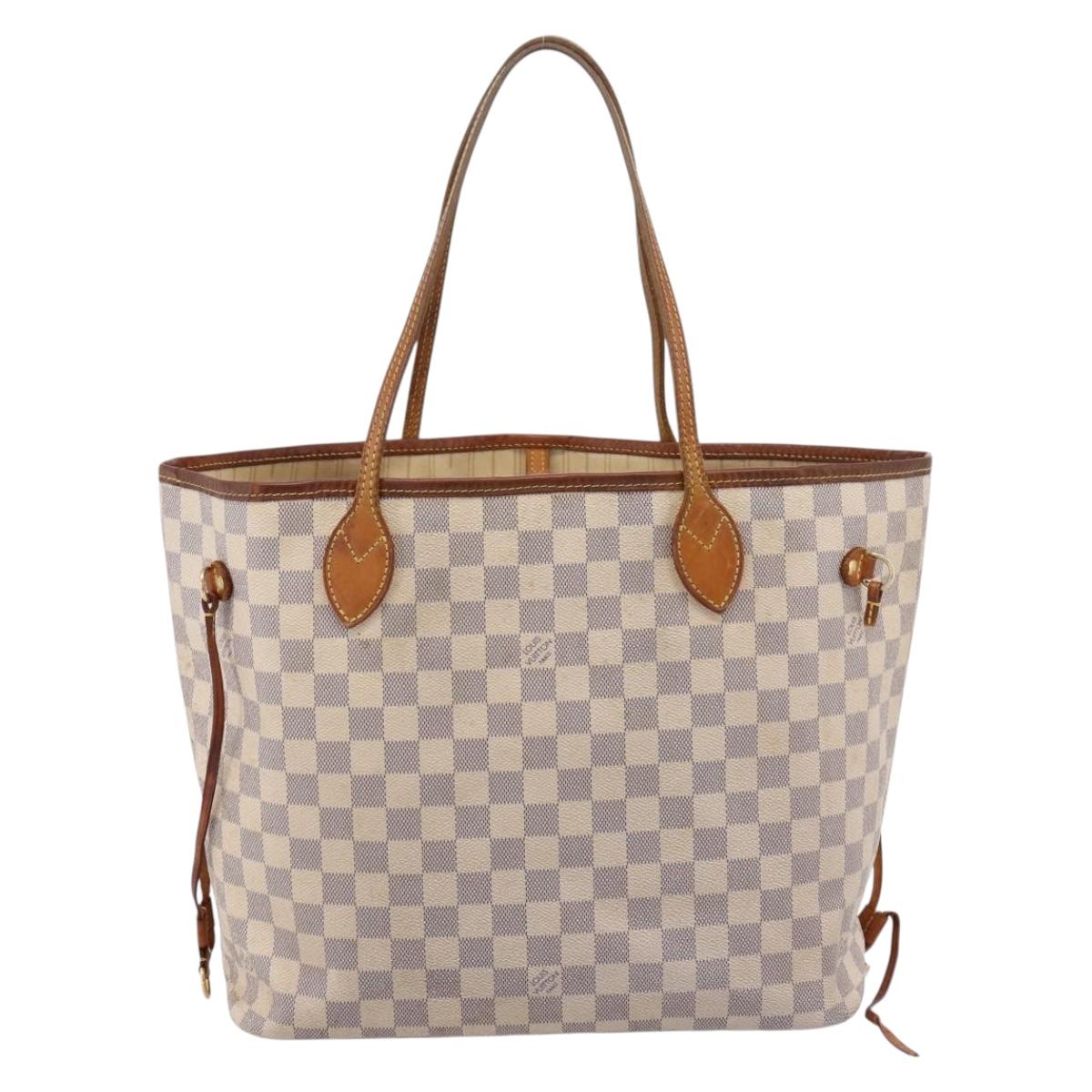LOUIS VUITTON Damier Azur Neverfull MM Tote Bag N41605 LV Auth 202468