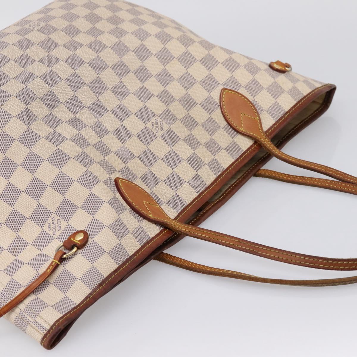 LOUIS VUITTON Damier Azur Neverfull MM Tote Bag N41605 LV Auth 202468