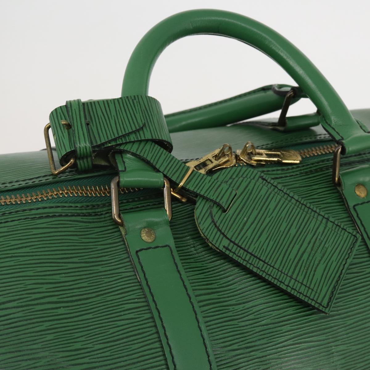 LOUIS VUITTON Epi Keepall 55 Boston Bag Green M42954 LV Auth 202475
