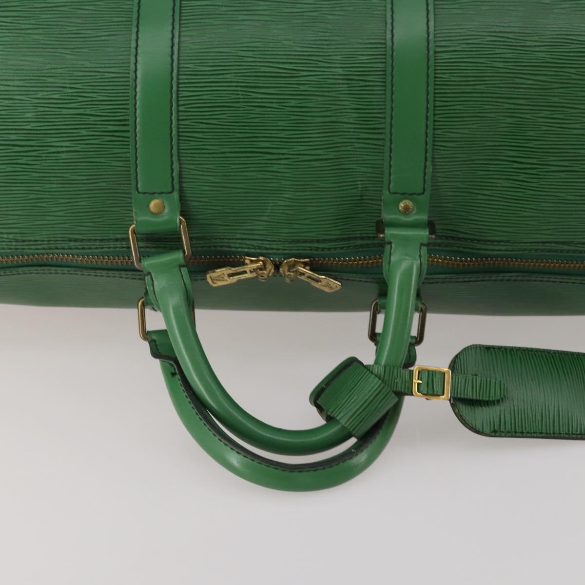 LOUIS VUITTON Epi Keepall 55 Boston Bag Green M42954 LV Auth 202475