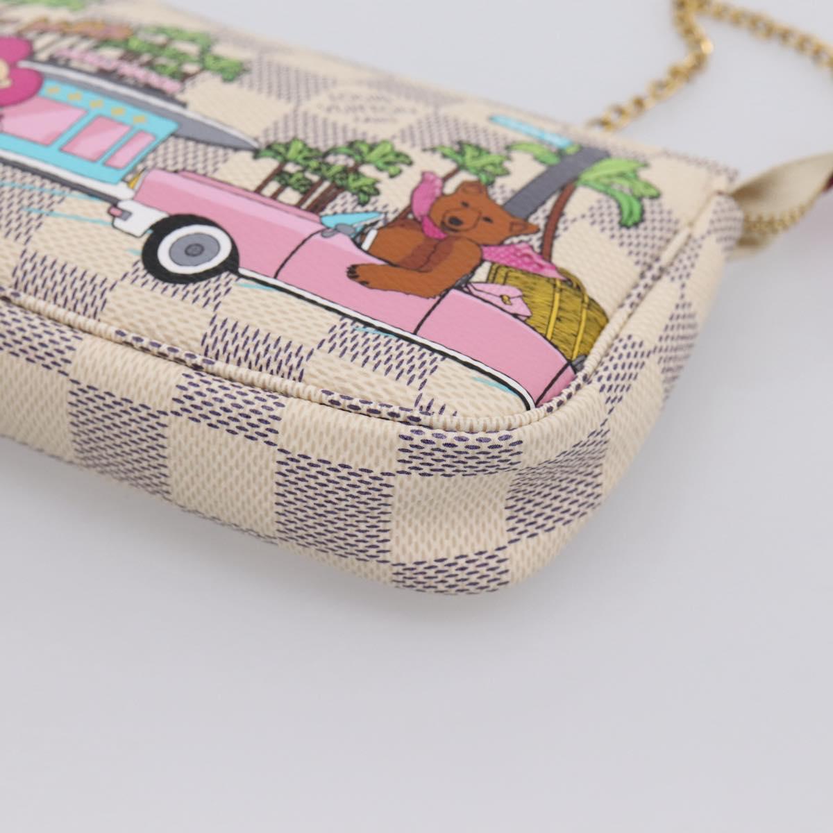 LOUIS VUITTON Damier Azur Vivienne Mini Pochette Pouch N60487 LV Auth 202478M