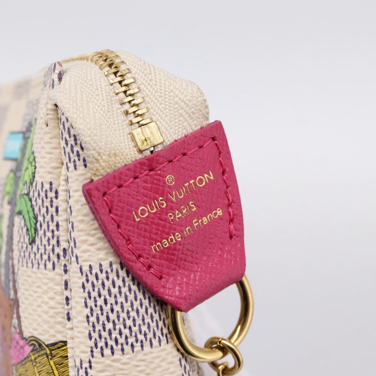 LOUIS VUITTON Damier Azur Vivienne Mini Pochette Pouch N60487 LV Auth 202478M