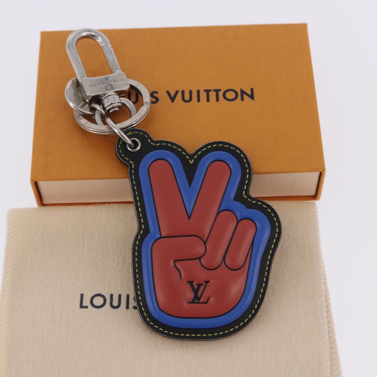 LOUIS VUITTON Porte Cles College LV League Peace Out Red M62753 LV Auth 202479A