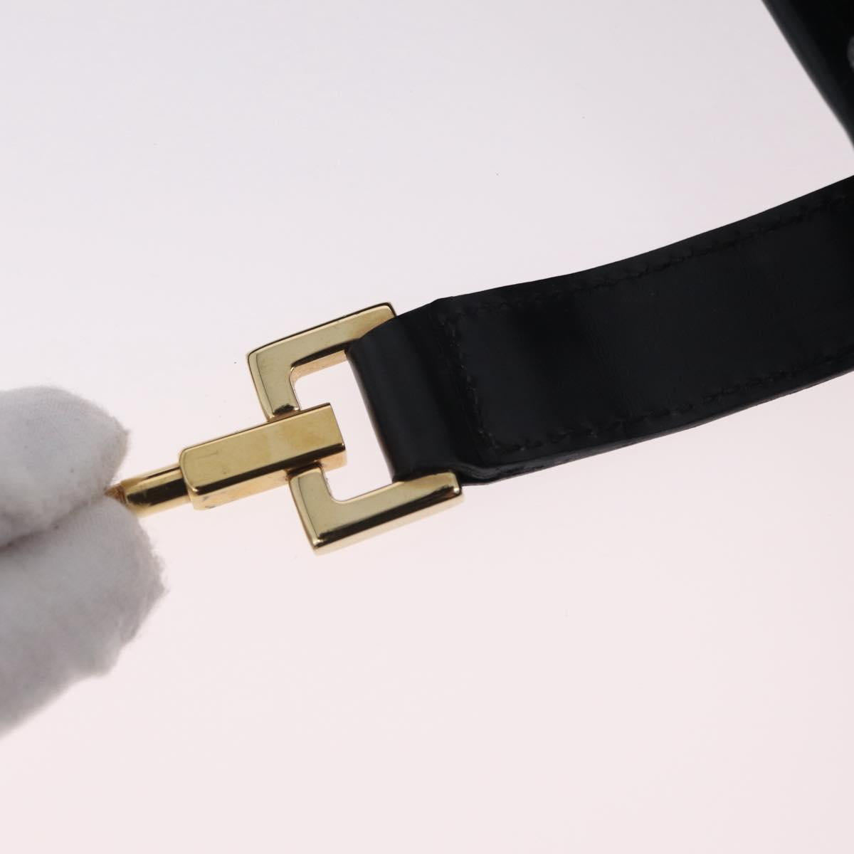 GUCCI Jackie Shoulder Bag Leather Black Gold 001 3306 2684 Auth 202492V