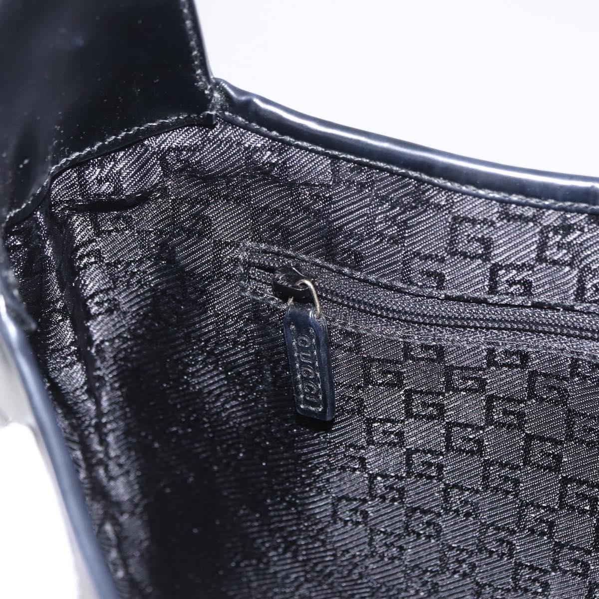 GUCCI Jackie Shoulder Bag Leather Black Gold 001 3306 2684 Auth 202492V
