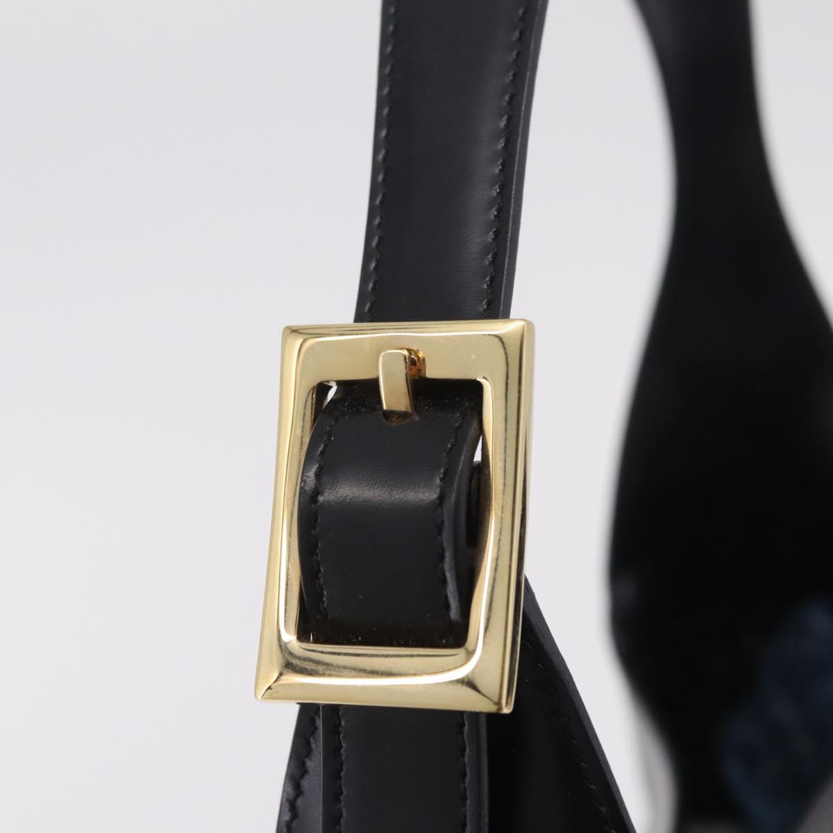 GUCCI Jackie Shoulder Bag Leather Black Gold 001 3306 2684 Auth 202492V