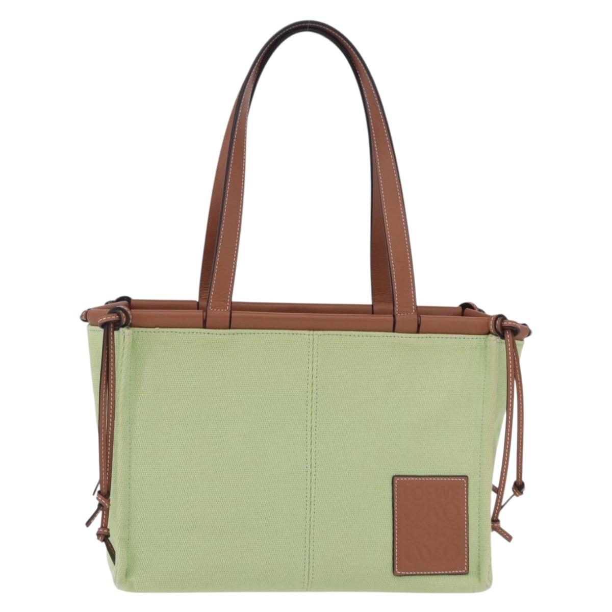 LOEWE Cushion Tote Bag Canvas Green Auth 202499A