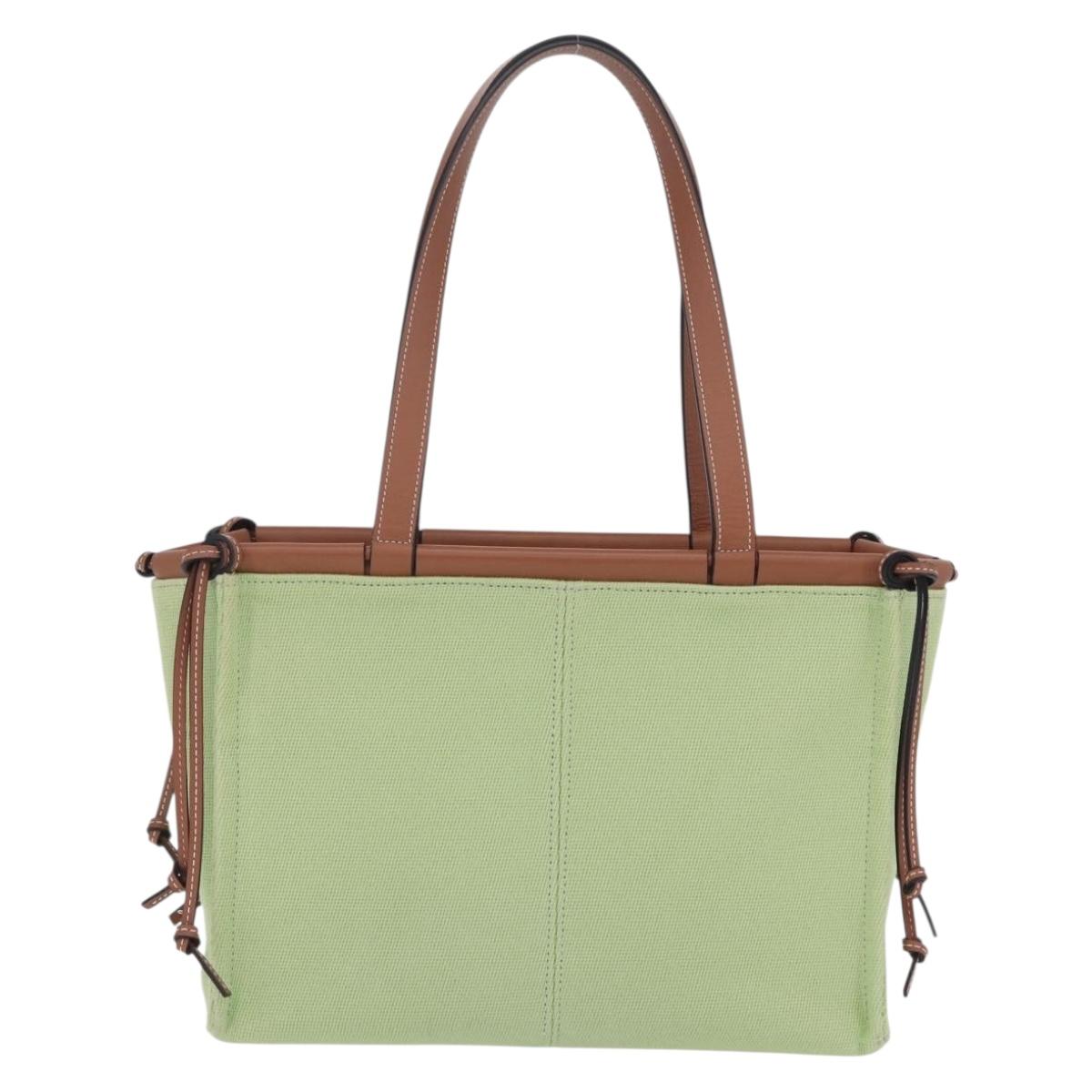 LOEWE Cushion Tote Bag Canvas Green Auth 202499A