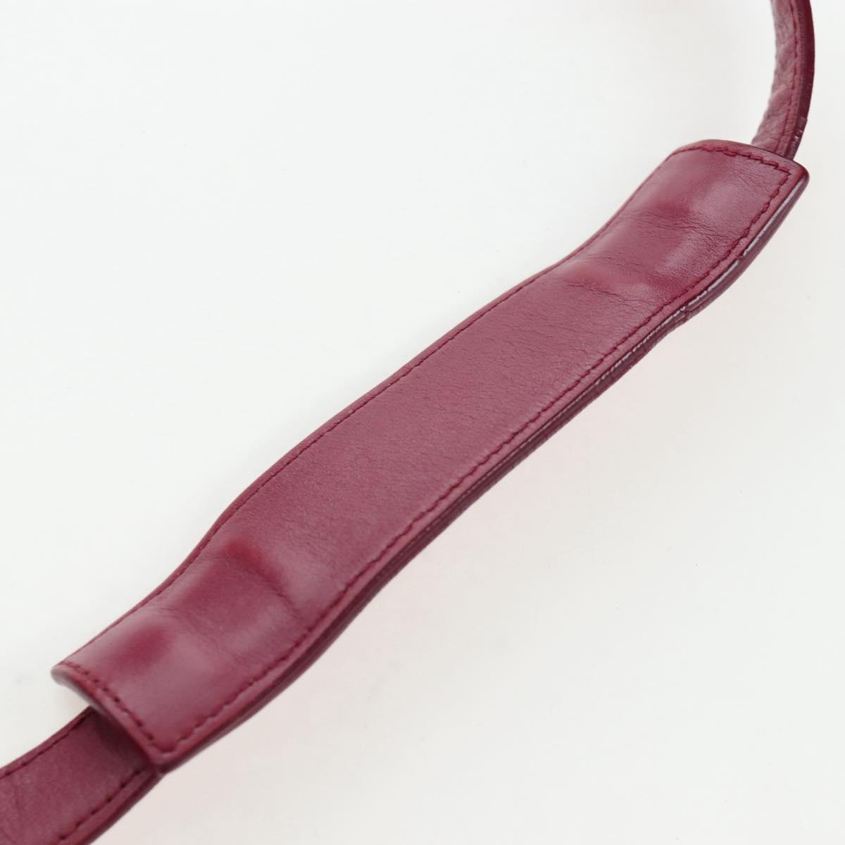 CELINE Trapeze Hand Bag Leather 2way Bordeaux Gold Auth 202503A