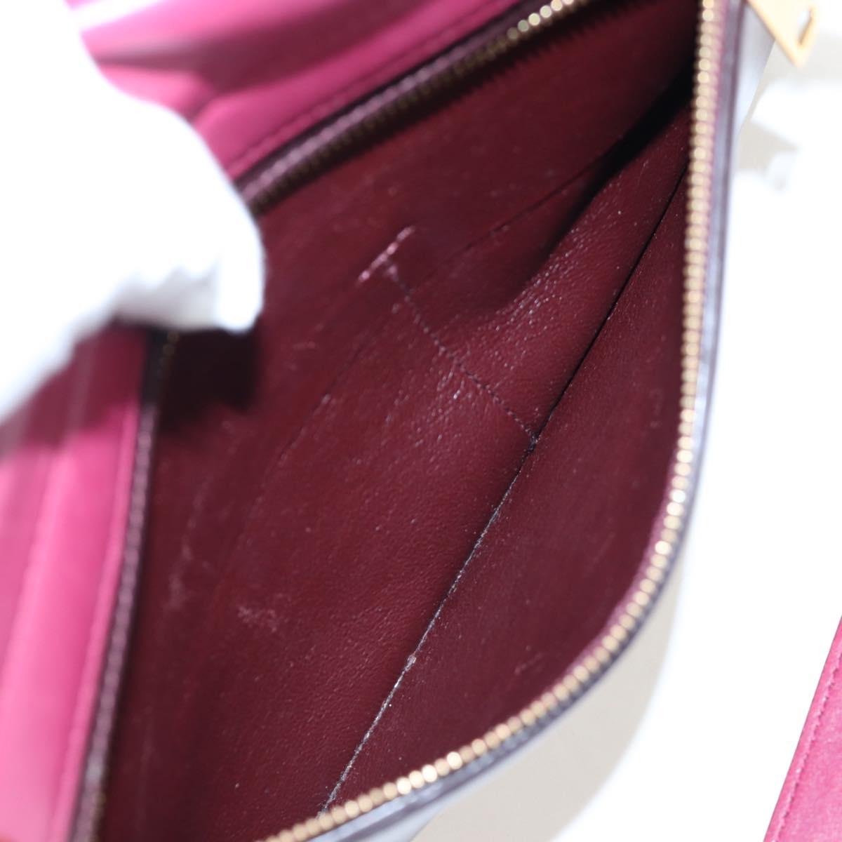 CELINE Trapeze Hand Bag Leather 2way Bordeaux Gold Auth 202503A