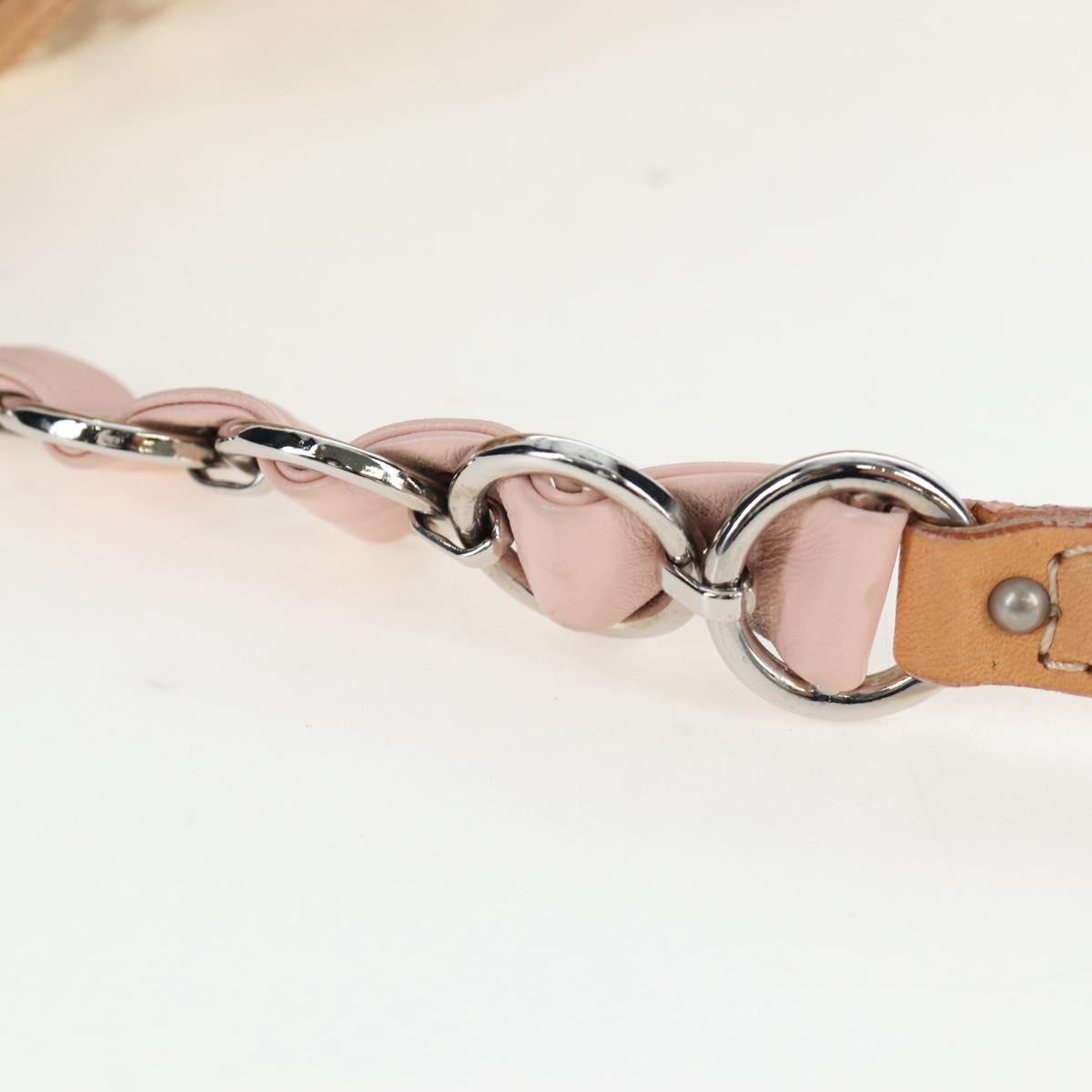 Christian Dior Trotter Canvas Romantic Chain Bag PVC Beige Silver Auth 202506SAM