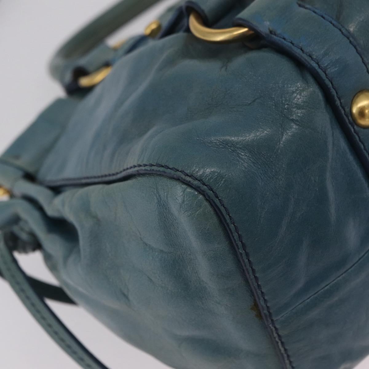 Miu Miu Matelasse Hand Bag Vitellolux 2way Green Gold Auth 202508V