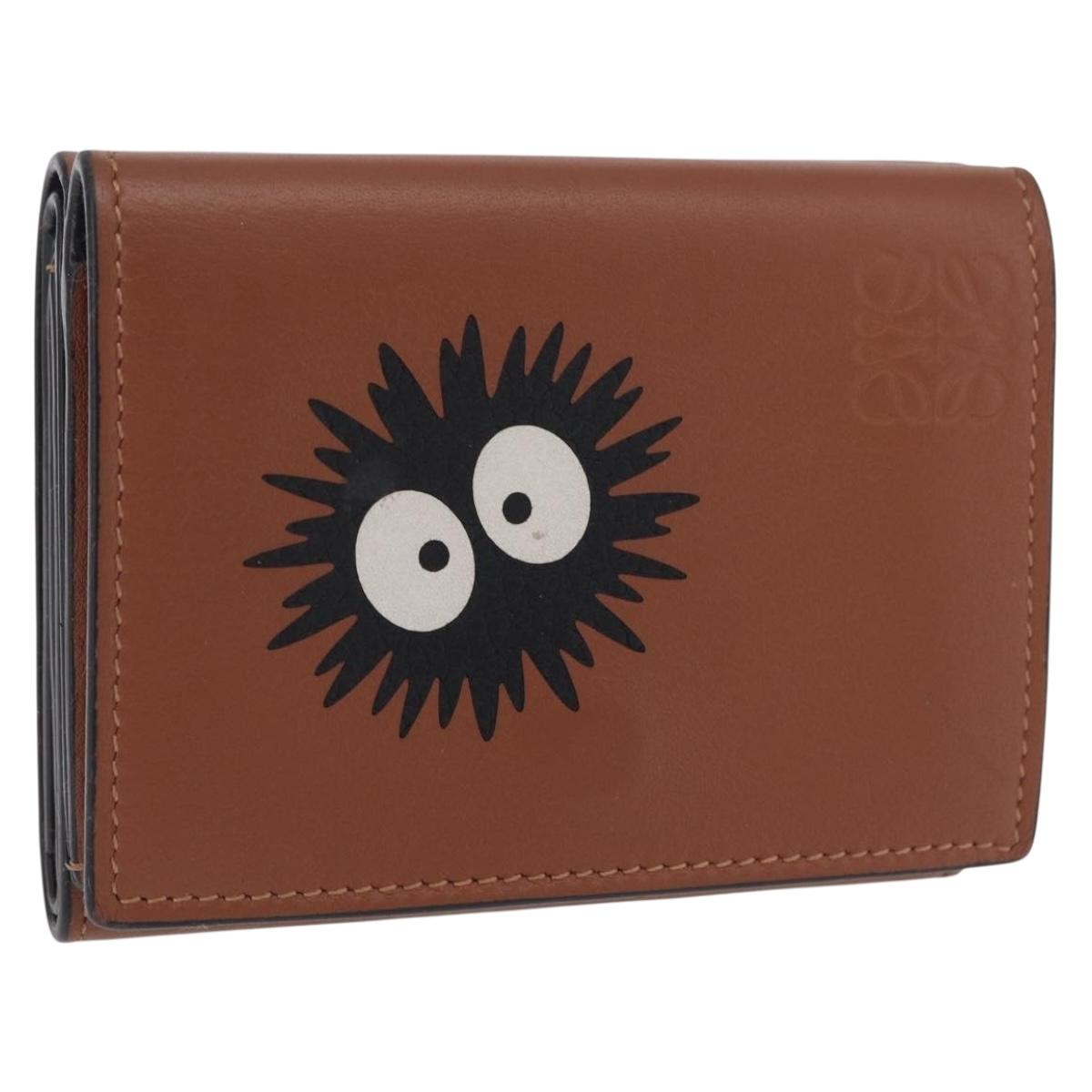LOEWE LOEWE × Studio Ghibli Suswatari Wallet Leather Brown Silver Auth 202509M