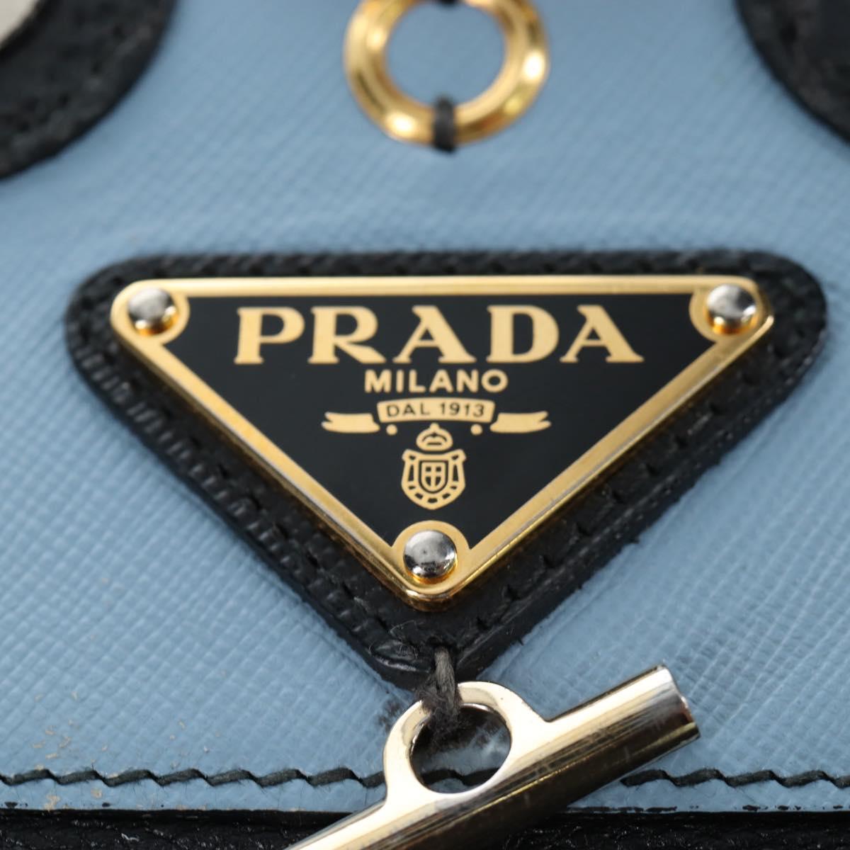 PRADA Chain Shoulder Bag Leather Black Gold Auth 202514M
