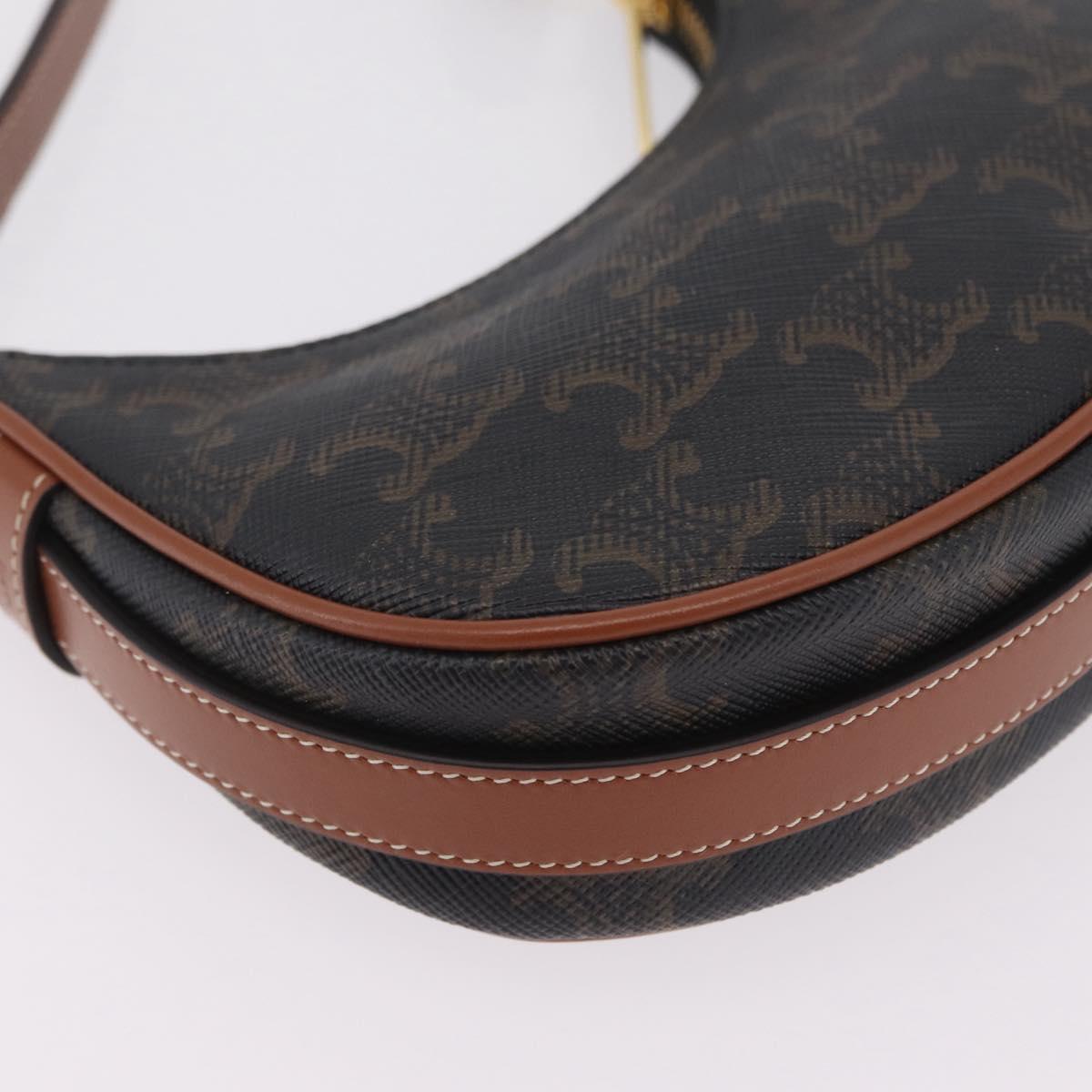 CELINE Triomphe Mini Ava Pouch PVC Black Gold Auth 202524M