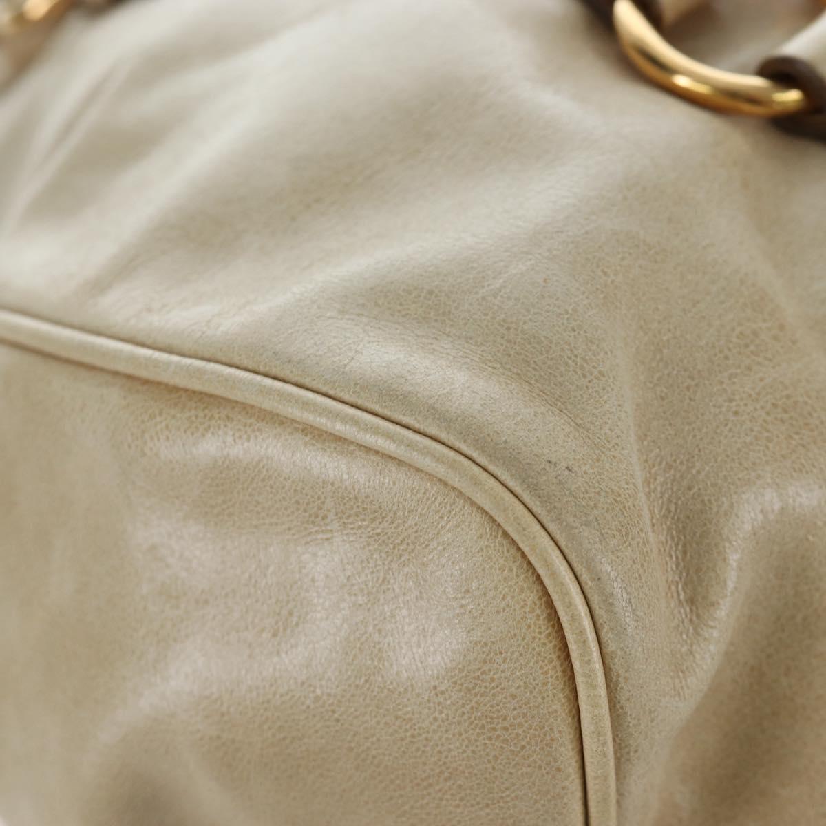 Miu Miu Hand Bag Vitellolux 2way Beige Gold Auth 202535M