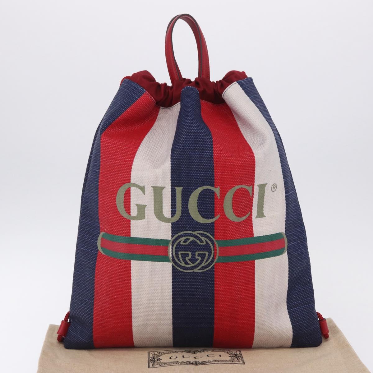 GUCCI Drawstring Backpack Canvas Multicolor 473872 Auth 202580V