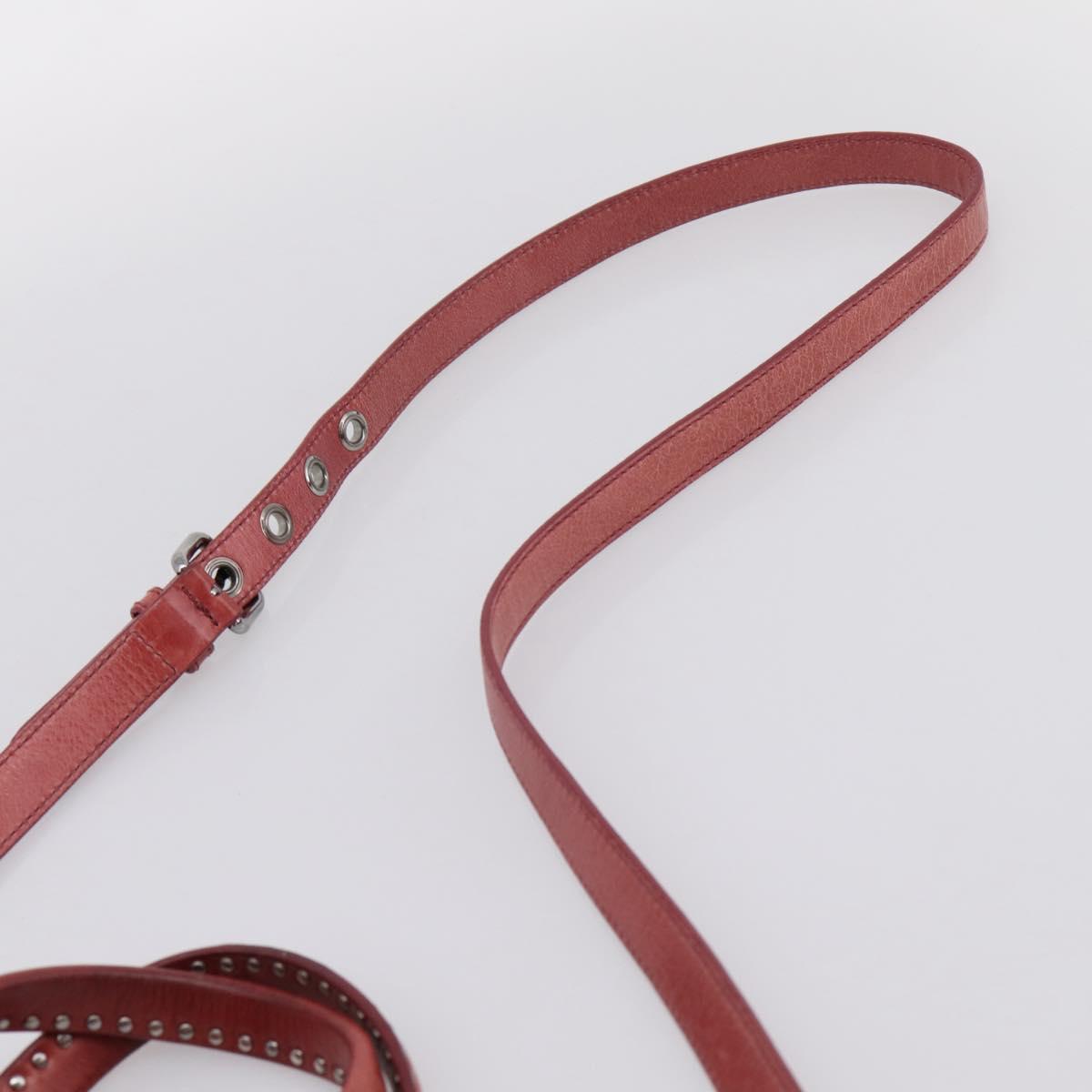 Miu Miu Vitellolux Hand Bag Leather 2way Pink Silver Auth 202584V