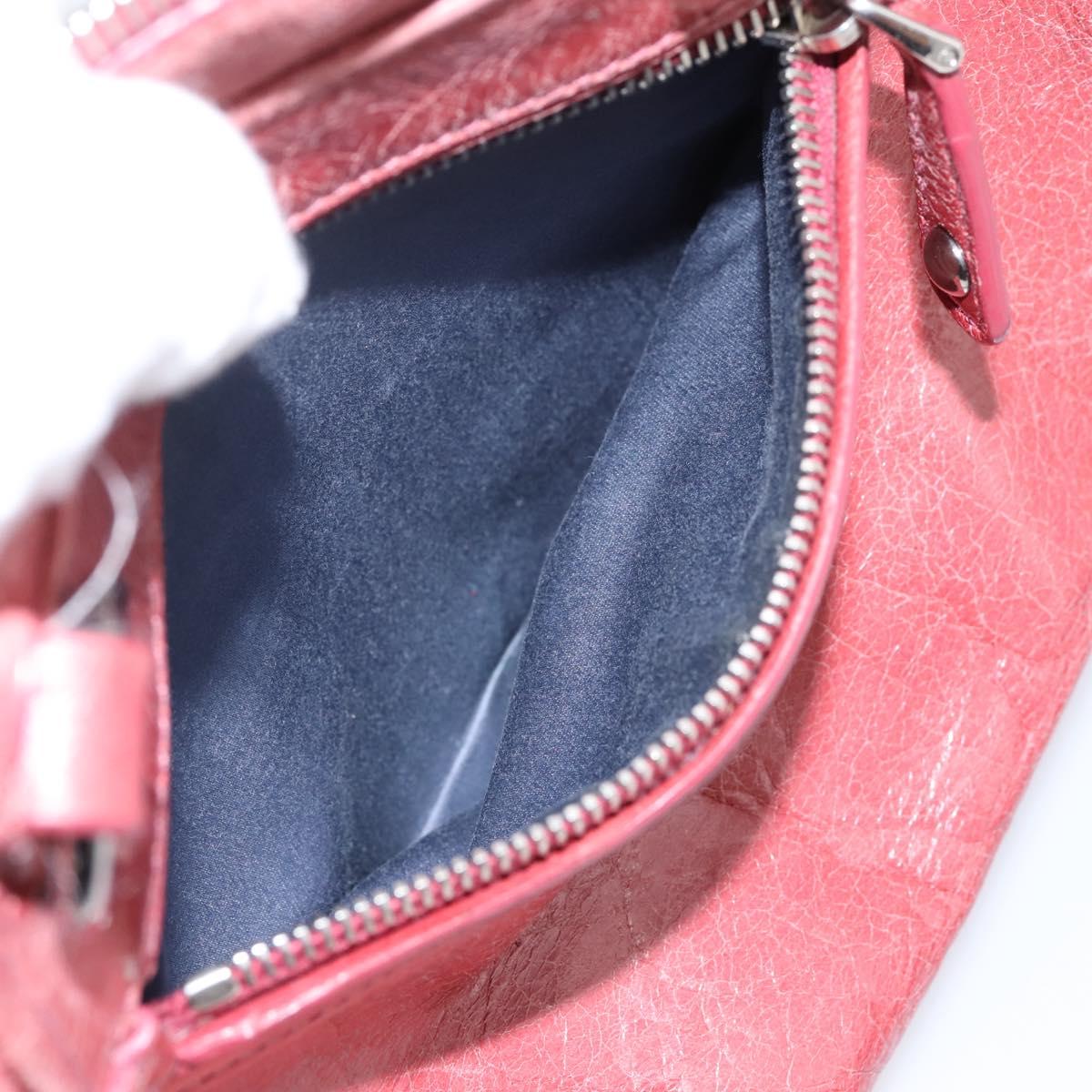 Miu Miu Vitellolux Hand Bag Leather 2way Pink Silver Auth 202584V