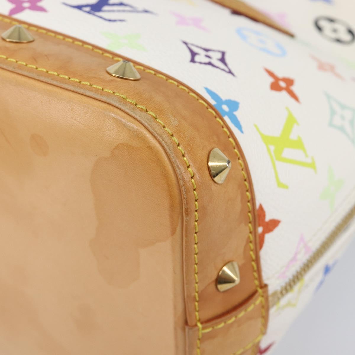 LOUIS VUITTON Monogram Multicolor Alma Hand Bag White M92647 LV Auth 202591V