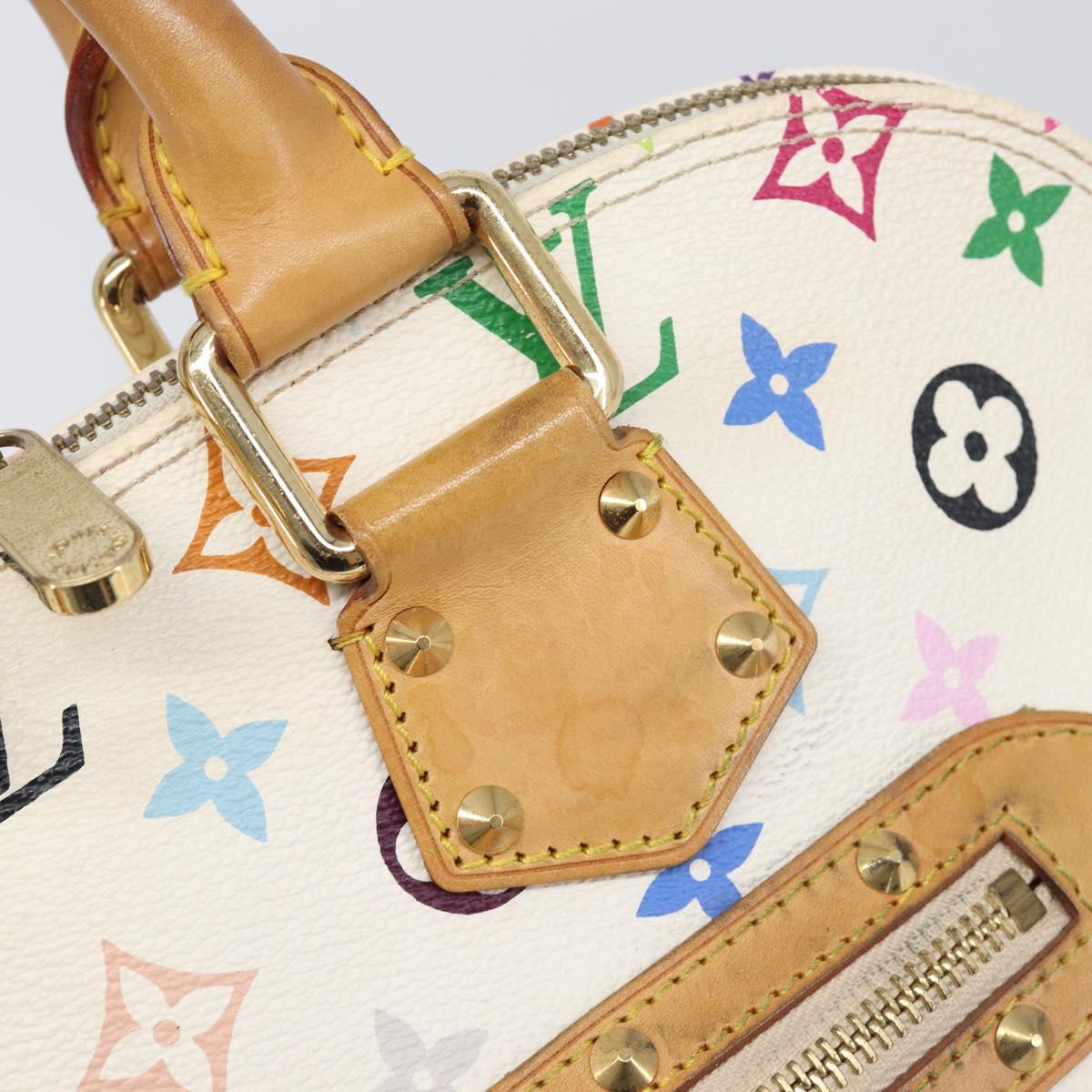 LOUIS VUITTON Monogram Multicolor Alma Hand Bag White M92647 LV Auth 202591V