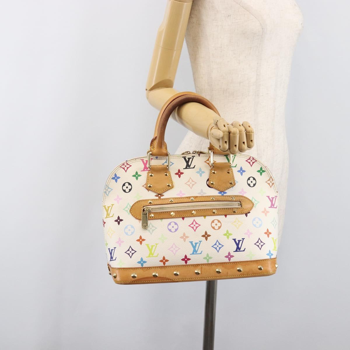 LOUIS VUITTON Monogram Multicolor Alma Hand Bag White M92647 LV Auth 202591V