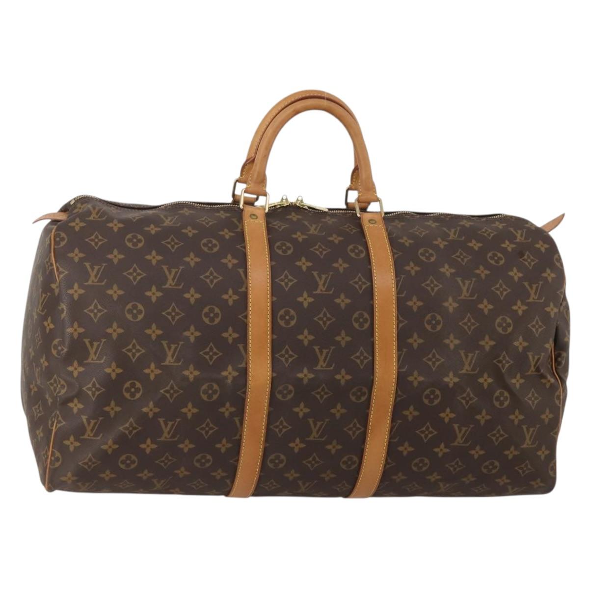 LOUIS VUITTON Monogram Keepall 55 Boston Bag M41424 LV Auth 202595A