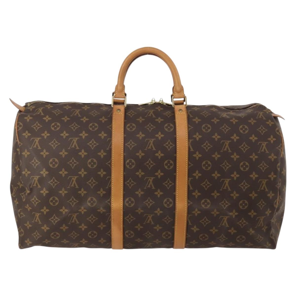 LOUIS VUITTON Monogram Keepall 55 Boston Bag M41424 LV Auth 202595A