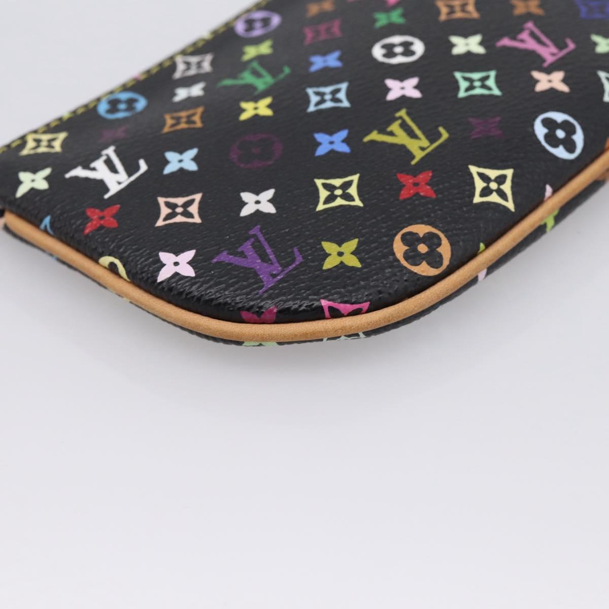 LOUIS VUITTON Monogram Multicolor Pochette MM Purse Black M60031 LV Auth 202597V