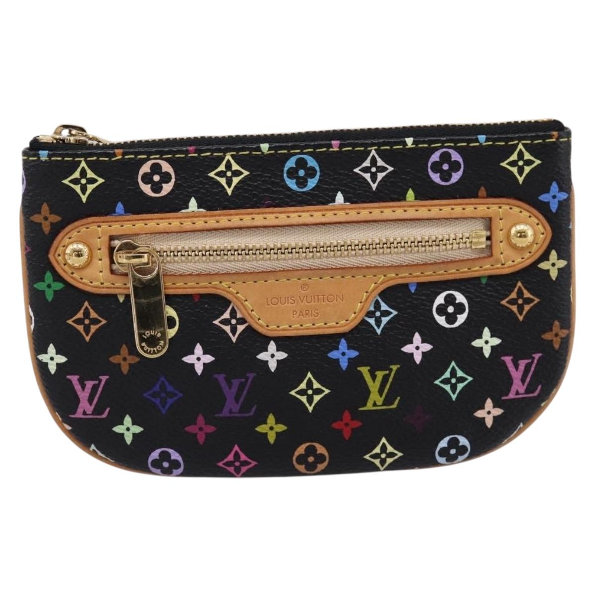 LOUIS VUITTON Monogram Multicolor Pochette MM Purse Black M60031 LV Auth 202597V