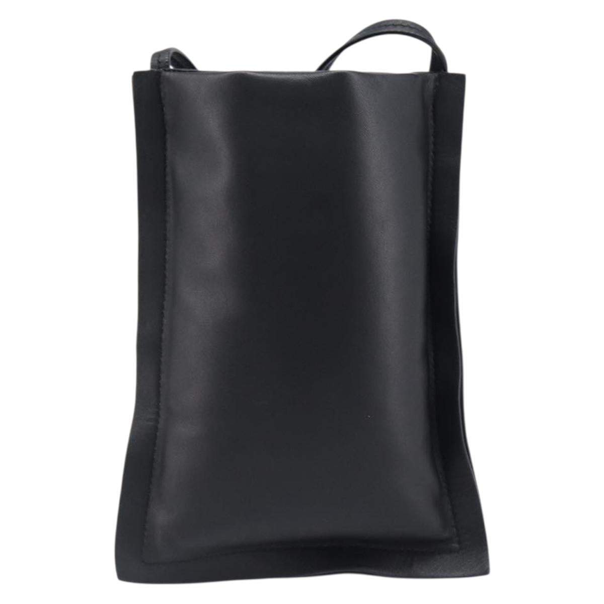 Salvatore Ferragamo Vala Shoulder Pouch Leather Black Auth 202598V