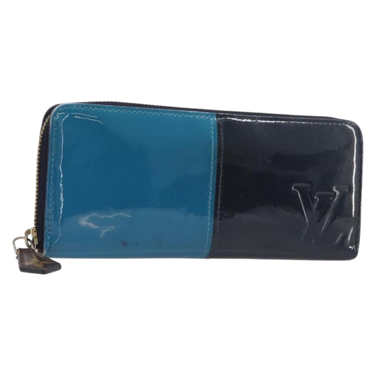 LOUIS VUITTON Monogram Vernis Portefeuille Miroir Blue Marine M64111 Auth 202604