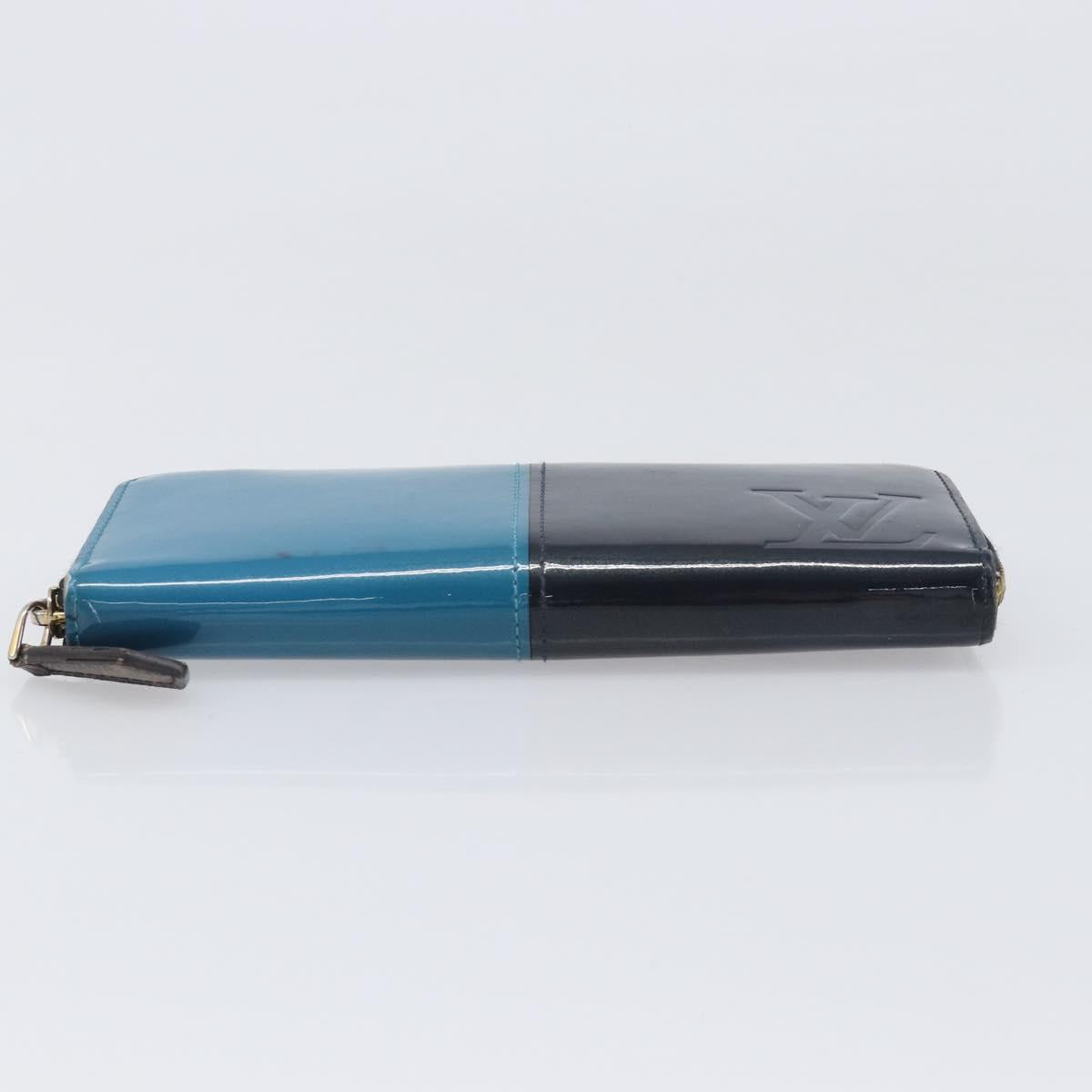 LOUIS VUITTON Monogram Vernis Portefeuille Miroir Blue Marine M64111 Auth 202604