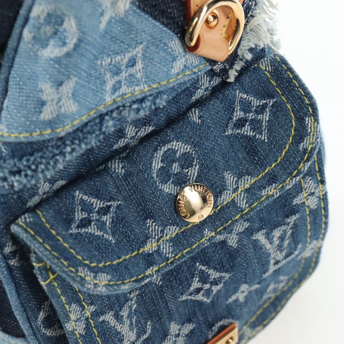 LOUIS VUITTON Monogram Denim Patchwork Speedy 30 Bag Blue M95380 Auth 202605SM