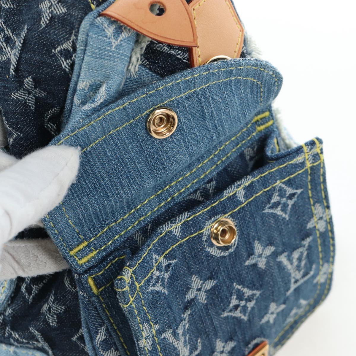 LOUIS VUITTON Monogram Denim Patchwork Speedy 30 Bag Blue M95380 Auth 202605SM